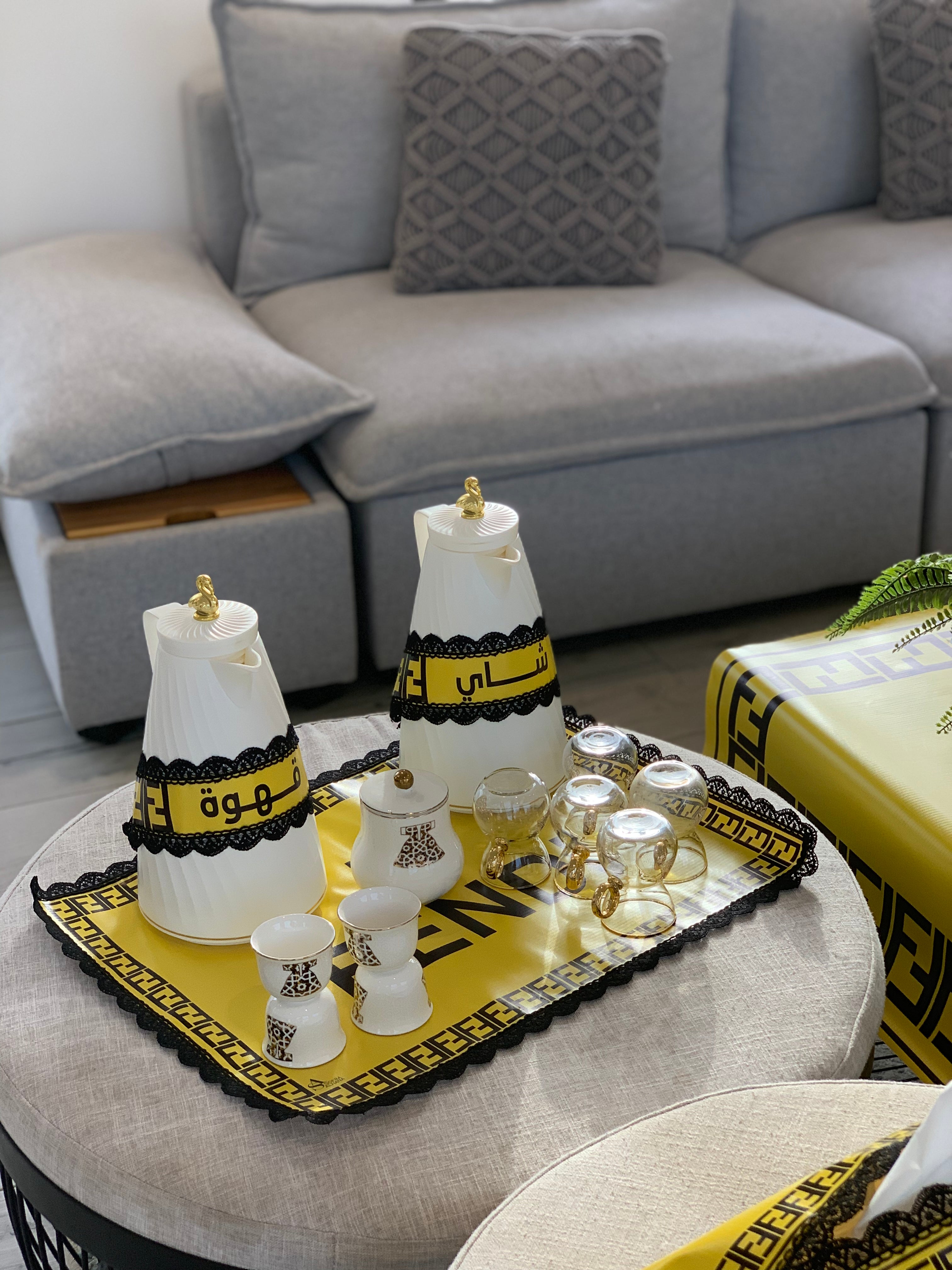 طقم ضيافة بتشكيلة فندي